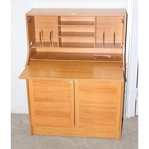 19 - A retro Schreiber drop front bureau, approx 86cm wide