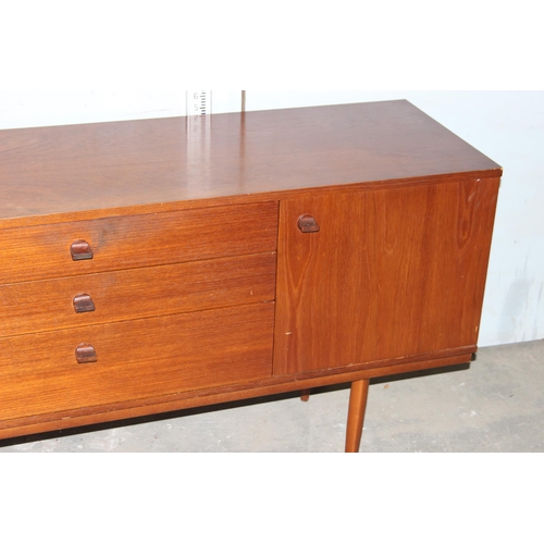 2 - A mid-century Avalon sideboard with 3 cupboards and 3 drawers, approx 204cm wide