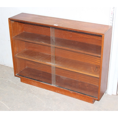 23 - Vintage glass fronted bookcase, approx 107cm wide