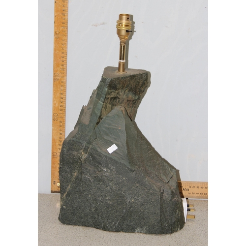 231 - An extremely large and heavy slate lamp base