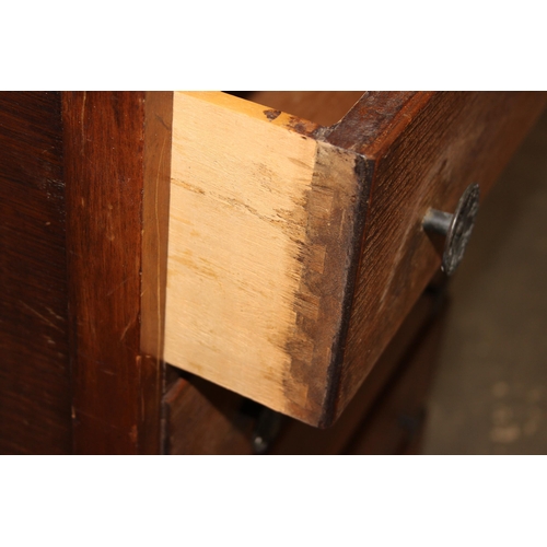 24 - A mid-century oak effect 5 drawer chest of drawers, approx 62cm wide