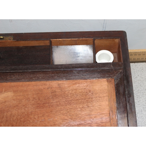 283 - Antique rosewood writing slope with brass bound corners