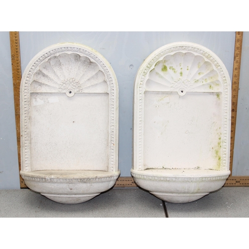 285 - A pair of classical style plaster wall display shelves, approx 55cm tall