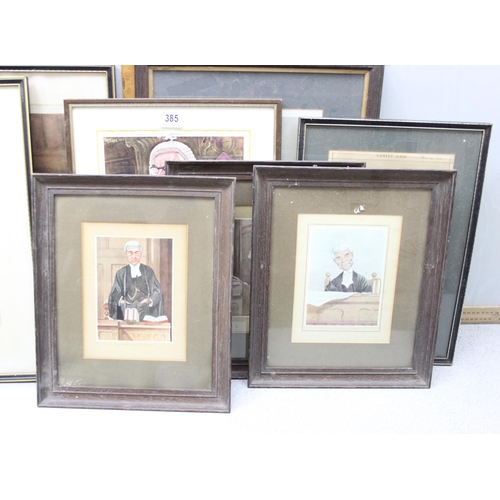 385 - A large qty of vintage courtroom and legal satire prints to inc Vanity Fair etc