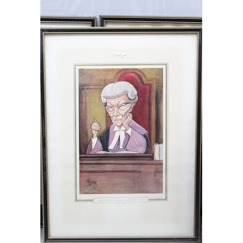 385 - A large qty of vintage courtroom and legal satire prints to inc Vanity Fair etc