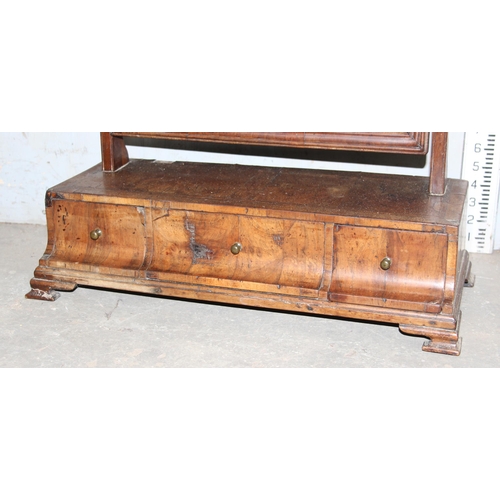 39 - A 19th century mahogany framed table topped mirror with drawers