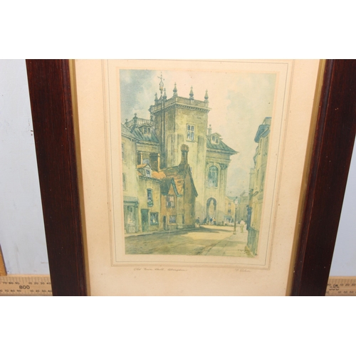 390 - Featherstone Robson, 7 assorted vintage framed prints to inc 2 of Abingdon