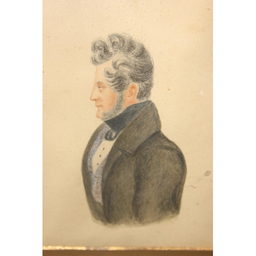 394 - An early 19th century watercolour of a male in period dress, unsigned, in period frame, approx 40cm ... 