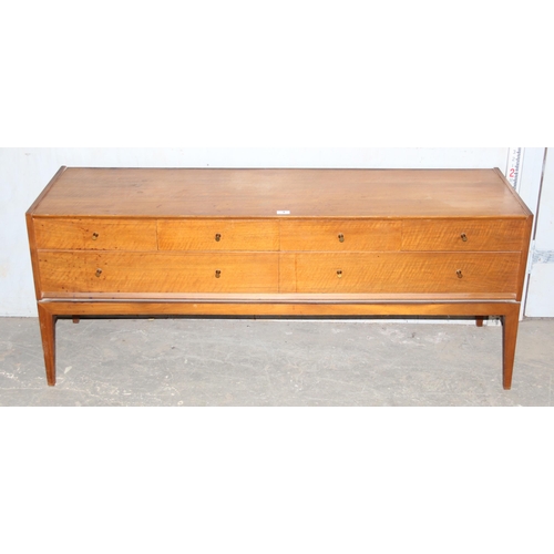 4 - A retro 4 over 2 drawer mid-century long low sideboard, approx 153cm wide, seemingly unnamed