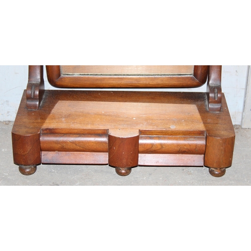 40 - A 19th century mahogany framed table topped mirror with drawers