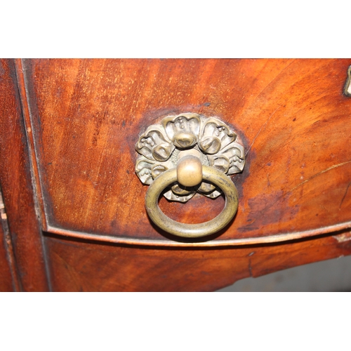 48 - A 19th century mahogany sideboard with 3 drawers and brass handles, approx 113cm wide