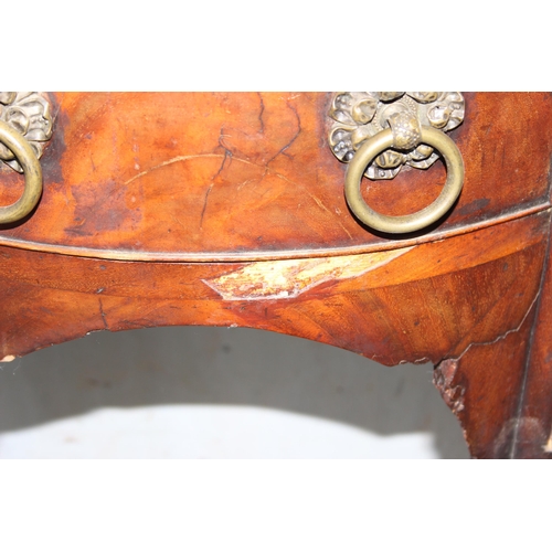 48 - A 19th century mahogany sideboard with 3 drawers and brass handles, approx 113cm wide