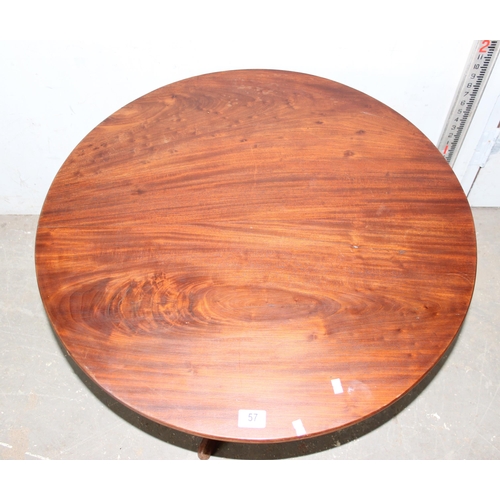 57 - A 19th century mahogany tilt top table, approx 75cm in diameter