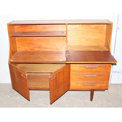 6 - A retro 4 over 2 drawer mid-century high sideboard drinks cabinet, approx 150cm wide, seemingly unna... 