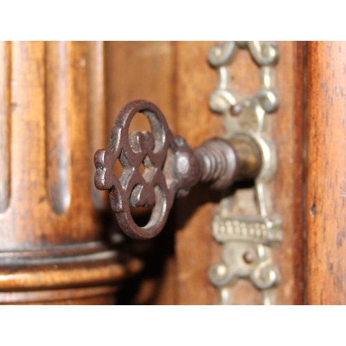 148 - A 19th Continental likely German hall cabinet of Danziger Schapp type, with profusely carved details... 