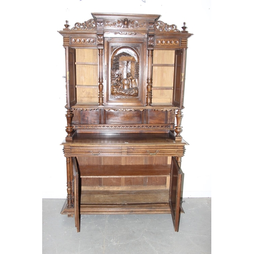 148 - A 19th Continental likely German hall cabinet of Danziger Schapp type, with profusely carved details... 