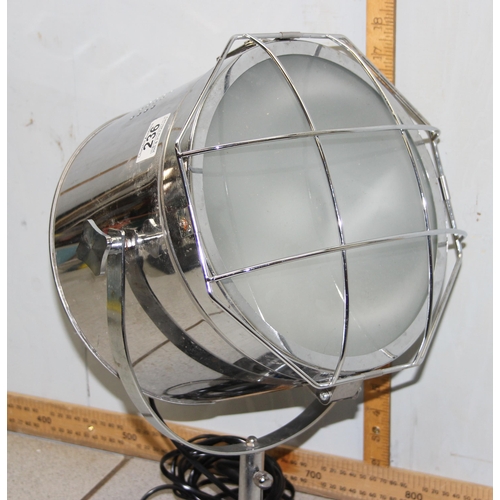 236 - A retro style light formed as a theatre spotlight in chromed case