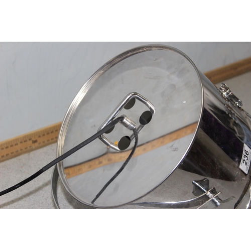 236 - A retro style light formed as a theatre spotlight in chromed case