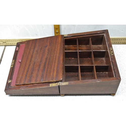 290 - Qty of assorted antique and vintage boxes to inc a wooden writing slope, Art Nouveau style casket et... 