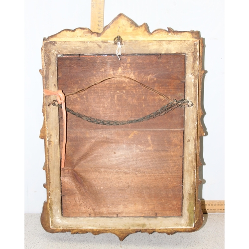 382 - An antique decorative gilt framed plaster mirror, likely 19th century approx 60cm x 43cm