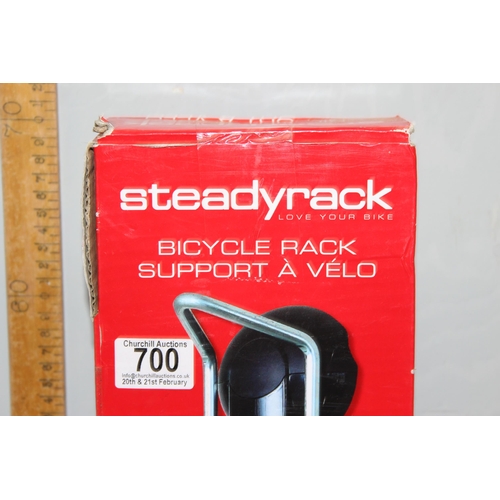 700 - Boxed Steadyrack car bike rack and a vintage Honda exhaust silencer