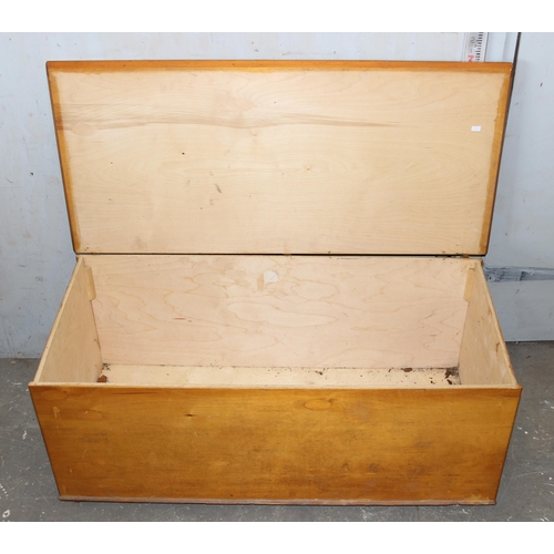 85 - Large wooden trunk, approx 108cm wide