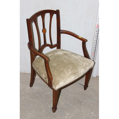 97 - Two Georgian dining chairs & a Edwardian low seated lounge chair