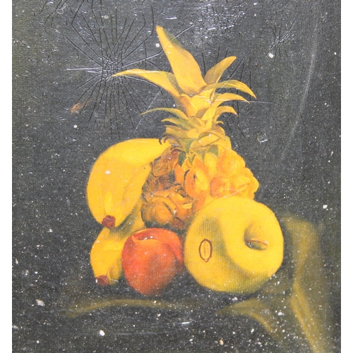 417 - Antique style still life oil on board of fruit in gilt frame