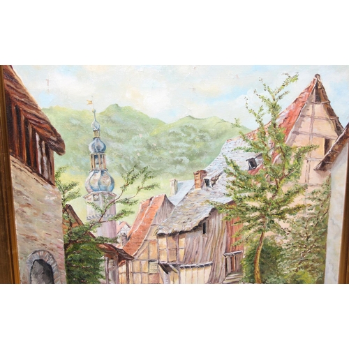 419 - 3 original paintings, 2 of Sandford on Thames Oxford one signed by Robin Davidson