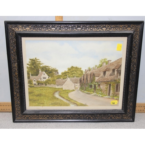 419 - 3 original paintings, 2 of Sandford on Thames Oxford one signed by Robin Davidson