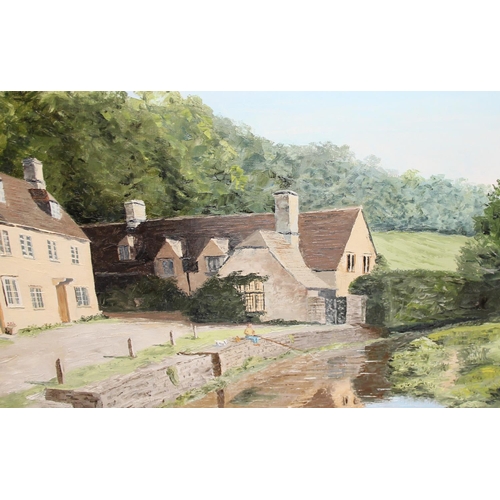 419 - 3 original paintings, 2 of Sandford on Thames Oxford one signed by Robin Davidson