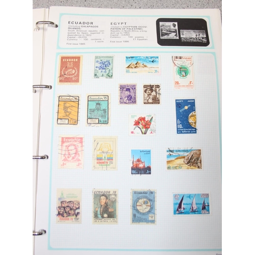 502 - 4 Stamp albums with contents, 1 empty stock books & two stamp refence books.