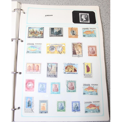 502 - 4 Stamp albums with contents, 1 empty stock books & two stamp refence books.