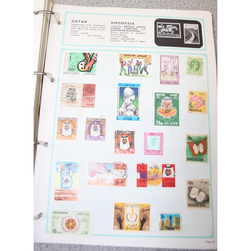 502 - 4 Stamp albums with contents, 1 empty stock books & two stamp refence books.