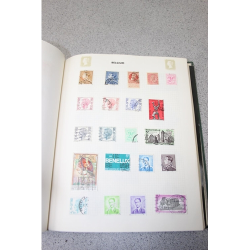 502 - 4 Stamp albums with contents, 1 empty stock books & two stamp refence books.