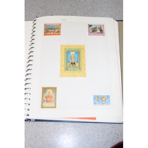 502 - 4 Stamp albums with contents, 1 empty stock books & two stamp refence books.