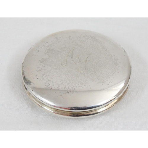 1016 - A small circular Italian 925 silver trinket or pill box, approx 55mm diameter, approx 26.15g gross