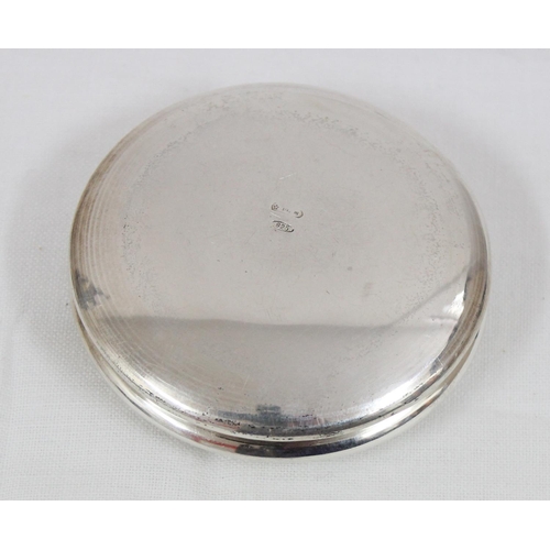 1016 - A small circular Italian 925 silver trinket or pill box, approx 55mm diameter, approx 26.15g gross