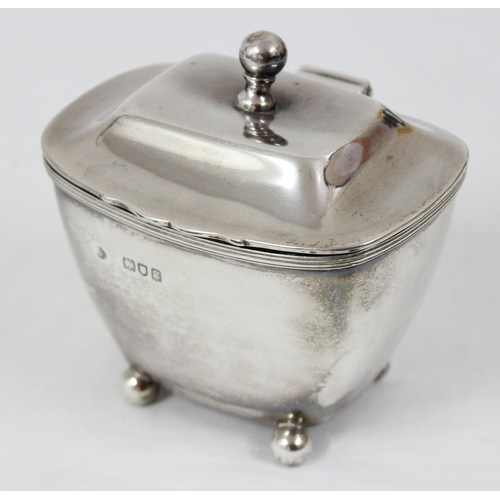 1028 - A silver tea caddy, London 1902 by William Hutton, approx 9cm wide, approx 146.55g gross