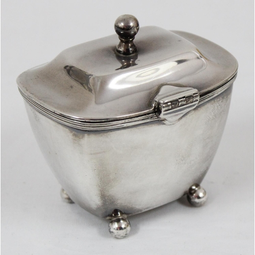 1028 - A silver tea caddy, London 1902 by William Hutton, approx 9cm wide, approx 146.55g gross