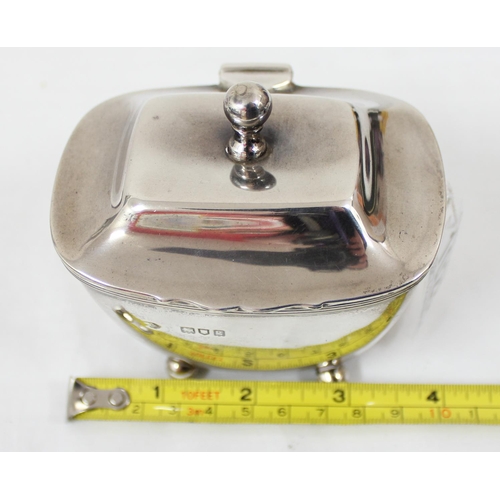 1028 - A silver tea caddy, London 1902 by William Hutton, approx 9cm wide, approx 146.55g gross