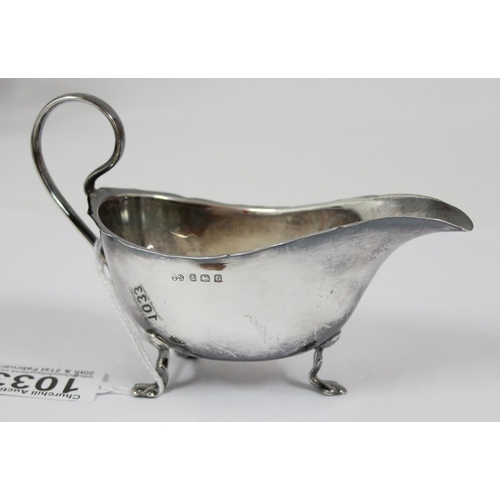 1033 - Silver sauce boat, Birmingham 1931, approx 73.49g gross