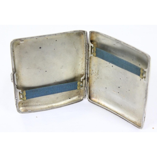 1043 - An early 20th century silver cigarette case, Birmingham 1917 by Joseph Gloster Limited, approx 116.6... 