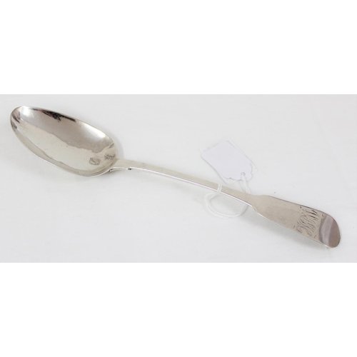 1044 - An antique Irish silver rattail serving spoon, approx 23cm long, Dublin 1823 by Charles Marsh, appro... 