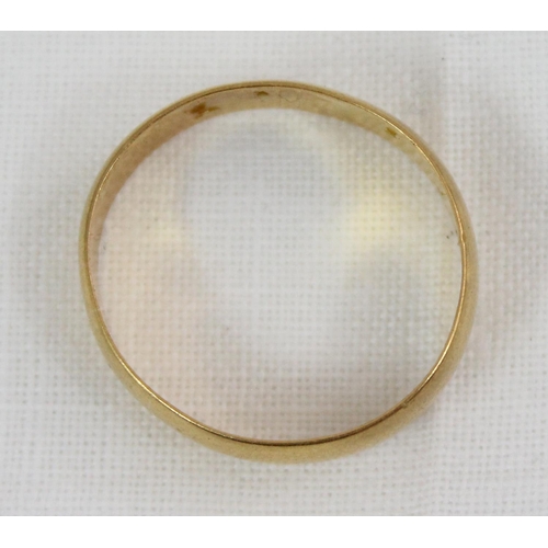 1100 - 22ct gold wedding band ring, Birmingham 1900, approx size P, approx 3.53g gross