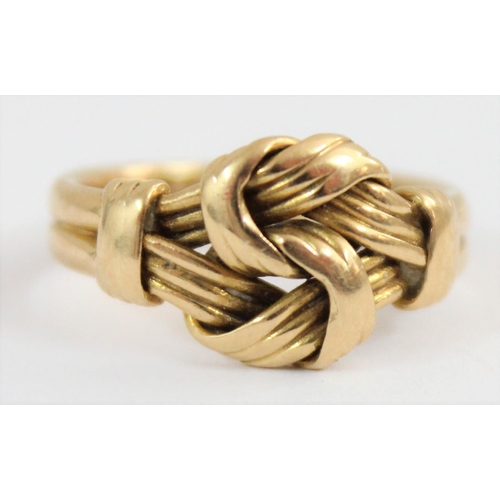 1122 - An antique 18ct gold knot ring, London 1894, approx size L, approx 5.17g gross