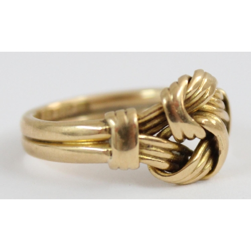 1122 - An antique 18ct gold knot ring, London 1894, approx size L, approx 5.17g gross