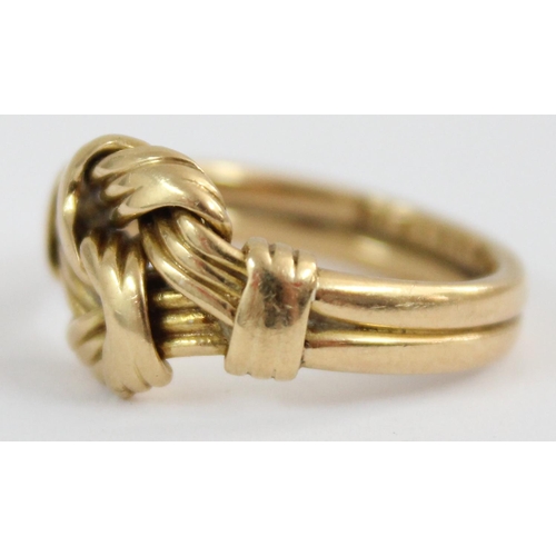 1122 - An antique 18ct gold knot ring, London 1894, approx size L, approx 5.17g gross