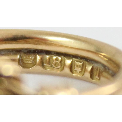 1122 - An antique 18ct gold knot ring, London 1894, approx size L, approx 5.17g gross