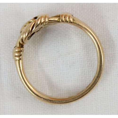 1122 - An antique 18ct gold knot ring, London 1894, approx size L, approx 5.17g gross